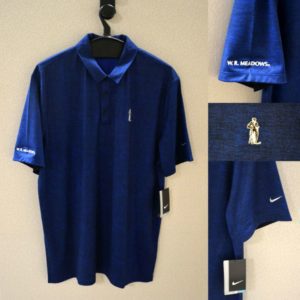 Nike Dri-FIT Crosshatch Polo - Blue Golf Shirt 838965